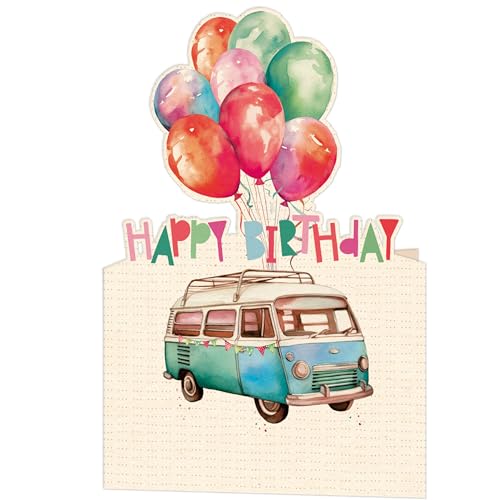 GreenLine Glückwunschkarte zum Geburtstag | 1 Stück mit Umschlag | Geburtstagskarte Happy Birthday | Klappkarte aus 100% baumfreien Zuckerrohrpapier | 3D Pop-up-Card mit Laser-Cut | 11,5x17cm von Skorpion