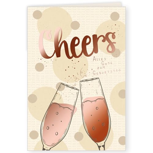 GreenLine Glückwunschkarte zum Geburtstag | 1 Stück mit Umschlag | Geburtstagskarte | hochwertige Klappkarte aus 100% baumfreien Zuckerrohrpapier | Plastikfreie Verpackung | 11,5 x 17 cm von Skorpion