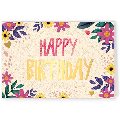 GreenLine Glückwunschkarte zum Geburtstag | 1 Stück mit Umschlag | Geburtstagskarte | hochwertige Klappkarte aus 100% baumfreien Zuckerrohrpapier | Plastikfreie Verpackung | 11,5 x 17 cm von Skorpion