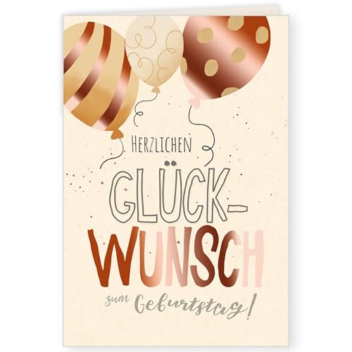 GreenLine Glückwunschkarte zum Geburtstag | 1 Stück mit Umschlag | Geburtstagskarte | hochwertige Klappkarte aus 100% baumfreien Zuckerrohrpapier | Plastikfreie Verpackung | 11,5 x 17 cm von Skorpion