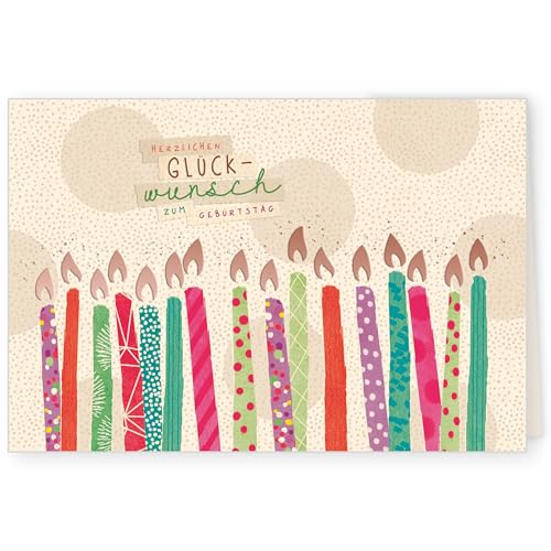 GreenLine Glückwunschkarte zum Geburtstag | 1 Stück mit Umschlag | Geburtstagskarte | hochwertige Klappkarte aus 100% baumfreien Zuckerrohrpapier | Plastikfreie Verpackung | 11,5 x 17 cm von Skorpion