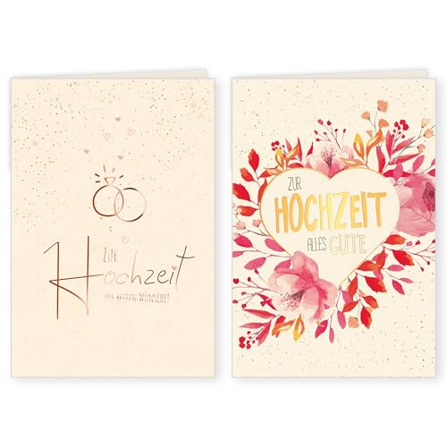 GreenLine Hochzeitskarten, 2 Stück mit Umschlag | Glückwunschkarten zur Hochzeit | hochwertige Klappkarte aus 100% baumfreien Zuckerrohrpapier, Plastikfreie Verpackung | 11,5 x 17 cm GreenLine Hochzeitskarten, 2 Stück mit Umschlag | Glückwunschkarten zur Hochzeit | hochwertige Klappkarte aus 100% baumfreien Zuckerrohrpapier, Plastikfreie Verpackung | 11,5 x 17 cm von Skorpion