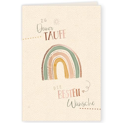 GreenLine Taufkarte, 1 Stück mit Umschlag | Glückwunschkarte zur Taufe | hochwertige Klappkarte aus 100% baumfreien Zuckerrohrpapier, Plastikfreie Verpackung | 11,5 x 17 cm von Skorpion