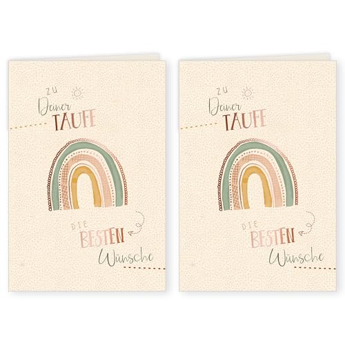 GreenLine Taufkarte, 2 Stück mit Umschlag | Glückwunschkarten zur Taufe | hochwertige Klappkarte aus 100% baumfreien Zuckerrohrpapier, Plastikfreie Verpackung | 11,5 x 17 cm GreenLine Taufkarte, 2 Stück mit Umschlag | Glückwunschkarten zur Taufe | hochwertige Klappkarte aus 100% baumfreien Zuckerrohrpapier, Plastikfreie Verpackung | 11,5 x 17 cm von Skorpion