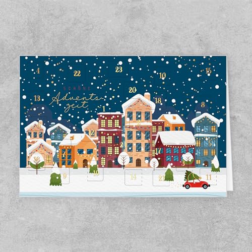 PremiumLine Adventskalender Karten mit Türchen - 5 Stück inkl. Umschlag | Klappkarte, Adventskalender Postkarten, Weihnachtskarten Grußkarte 11,5x17,5cm von Skorpion