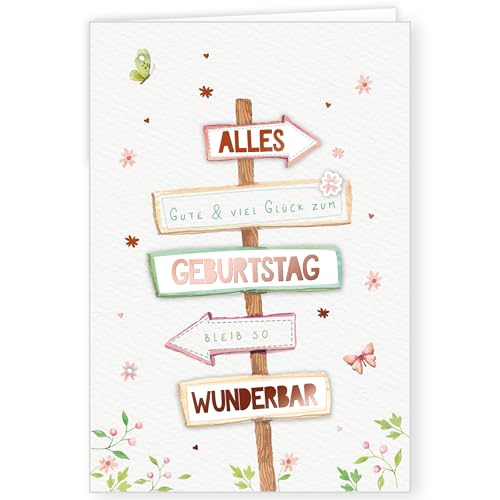 PremiumLine Geburtstagskarte | 1 Stück mit Umschlag | Glückwunschkarte mit Applikation | Alles Gute & viel Glück zum Geburtstag | umweltfreundliche Klappkarte aus Naturkarton PremiumLine Geburtstagskarte | 1 Stück mit Umschlag | Glückwunschkarte mit Applikation | Alles Gute & viel Glück zum Geburtstag | umweltfreundliche Klappkarte aus Naturkarton von Skorpion