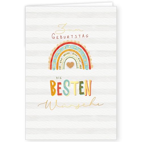 PremiumLine Geburtstagskarte | 1 Stück mit Umschlag | Glückwunschkarte mit Applikation | Zum Geburtstag die besten Wünsche | umweltfreundliche Klappkarte aus Naturkarton PremiumLine Geburtstagskarte | 1 Stück mit Umschlag | Glückwunschkarte mit Applikation | Zum Geburtstag die besten Wünsche | umweltfreundliche Klappkarte aus Naturkarton von Skorpion