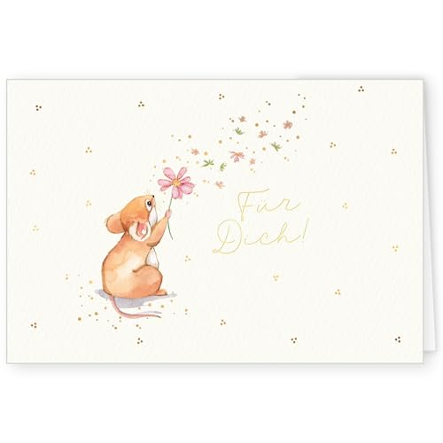 PremiumLine Glückwunschkarte 1 Stück mit Umschlag Grußkarte Dankeschön, Für Dich! 11,5 x 17,5 cm umweltfreundliche Klappkarte aus Naturkarton von Skorpion