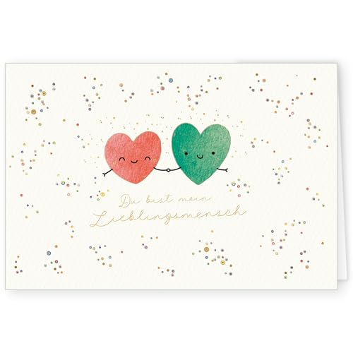 PremiumLine Glückwunschkarte 1 Stück mit Umschlag Grußkarte Glückwünsche, Du bist mein Lieblingsmensch 11,5 x 17,5 cm umweltfreundliche Klappkarte aus Naturkarton von Skorpion