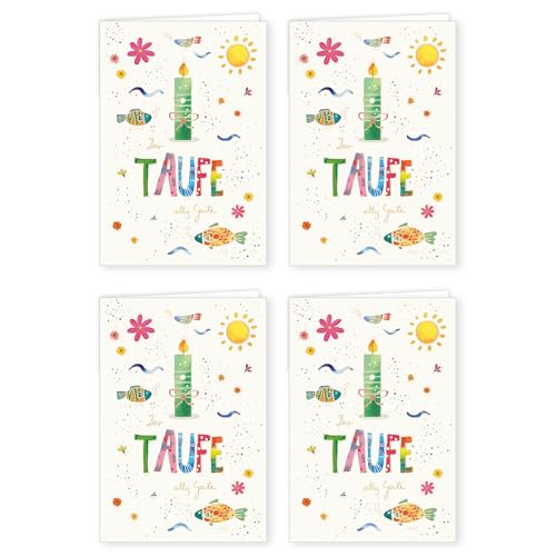 PremiumLine Glückwunschkarten zur Taufe 4 Stück inkl. Briefumschlag Taufkarte Glückwünsche Grußkarte 11,5 x 17 cm umweltfreundliche Klappkarte aus Naturkarton PremiumLine Glückwunschkarten zur Taufe 4 Stück inkl. Briefumschlag Taufkarte Glückwünsche Grußkarte 11,5 x 17 cm umweltfreundliche Klappkarte aus Naturkarton von Skorpion
