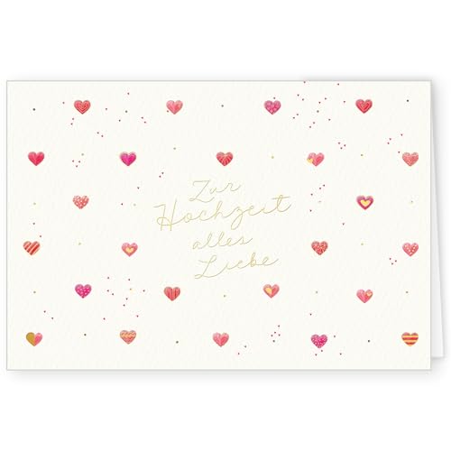 PremiumLine Hochzeitskarte, 1 Stück mit Umschlag | Glückwunschkarte zur Hochzeit | umweltfreundliche Klappkarte aus Naturkarton | edle Grußkarte 11,5 x 17 cm von Skorpion