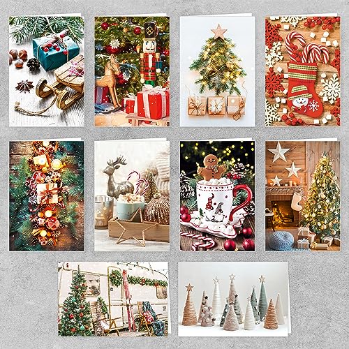 PremiumLine Weihnachtskarten Set inkl. Briefumschlag Fotomotive Weihnachten Grußkarte ohne Text XMAS Klappkarte Winter Fotokarten (20 Stück) von Skorpion