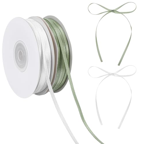 2stück 91m Schleifenband Grün, 3mm Grün Satinband Geschenkband Satinband Dekoband Band Grasgrün, Doppelseitig Dekoband Bänder Satin Altgrün Band Eukalyptu Dekobands Für Geschenkverpackung Basteln Deko 2stück 91m Schleifenband Grün, 3mm Grün Satinband Geschenkband Satinband Dekoband Band Grasgrün, Doppelseitig Dekoband Bänder Satin Altgrün Band Eukalyptu Dekobands Für Geschenkverpackung Basteln Deko von Skrfren