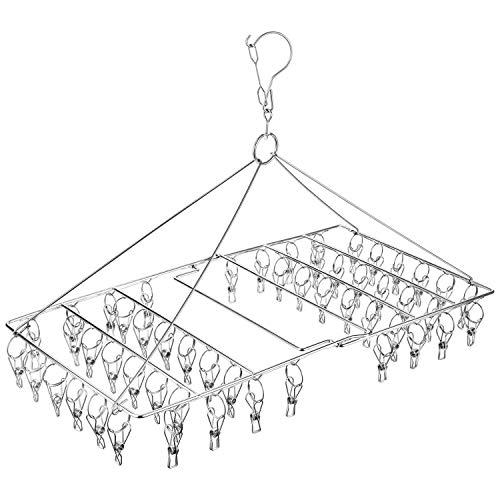 Stainless Steel Sock Drying Rack, Swivel Hook Wind-Proof Clothes Hanger Rack for Socks, Underwear, Shoe Insoles, Baby Clothes, Gloves Stainless Steel Sock Drying Rack, Swivel Hook Wind-Proof Clothes Hanger Rack for Socks, Underwear, Shoe Insoles, Baby Clothes, Gloves von Skroad