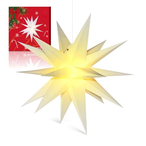 Sky angle 3D Weihnachtsstern Beleuchtet Batterie mit Timer für Fenster - 60cm Leuchtstern Stern Zum Dekorieren von Weihnachtsbaum, Weiße led Weihnachtsstern für Innenhof, Balkon Und Garten Sky angle 3D Weihnachtsstern Beleuchtet Batterie mit Timer für Fenster - 60cm Leuchtstern Stern Zum Dekorieren von Weihnachtsbaum, Weiße led Weihnachtsstern für Innenhof, Balkon Und Garten von Sky angle