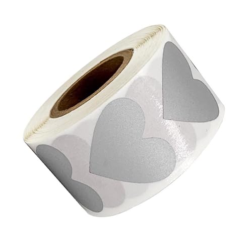 300 Stück Herz-Kratz-Etiketten, 25 mm, selbstklebend, für kleine Unternehmen, Hochzeit, Geburtstag, Valentinstag 300 Stück Herz-Kratz-Etiketten, 25 mm, selbstklebend, für kleine Unternehmen, Hochzeit, Geburtstag, Valentinstag von SkyPOOU