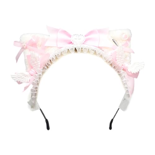 SkyPOOU Anime-Katzenohren-Haarreif mit Schleife, Kopfbedeckung für Cosplay und den täglichen Gebrauch, weicher Plüschstoff, Haarschmuck, Fuchsia SkyPOOU Anime-Katzenohren-Haarreif mit Schleife, Kopfbedeckung für Cosplay und den täglichen Gebrauch, weicher Plüschstoff, Haarschmuck, Fuchsia von SkyPOOU