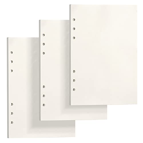 Skycase A5 Nachfüllpapier [3x 135 Blatt], 270 Seiten Blanko, 6-Loch für Filofax, Ringbücher, Notizen, Skizzen, Zeichnungen – Hochwertiges Schreibpapier, Archivierbar, Perforiert von Skycase
