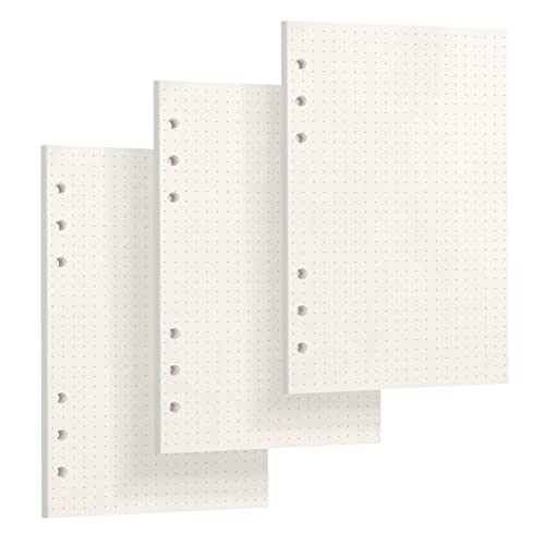 Skycase A5 Gepunktet Refill Papier [3 Packungen, 135 Blatt/270 Seiten], 6 Löcher Lose Blätter, Nachfüllpapier für Filofax, Ringbücher, Notizen, Skizze, Einsätze von Skycase