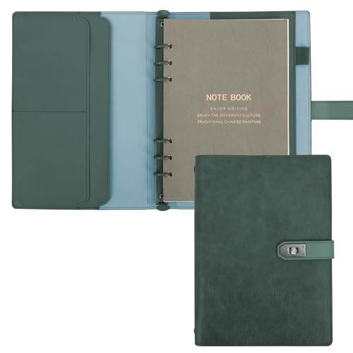 Skycase A5 Ringbuch aus PU-Leder, 6-Ring Loseblatt-Notizbuch, Nachfüllbarer Planer & Ordner, Dunkelgrün – Elegantes Notizbuch für Büro, Schule und Studium Skycase A5 Ringbuch aus PU-Leder, 6-Ring Loseblatt-Notizbuch, Nachfüllbarer Planer & Ordner, Dunkelgrün – Elegantes Notizbuch für Büro, Schule und Studium von Skycase
