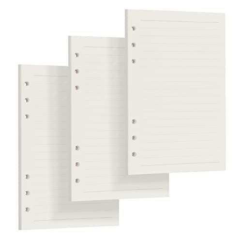 Skycase A6 Linie Papier [3 Packungen], Refill [135 Blatt/270 Seiten], 6 Löcher Lose Blätter, Nachfüllpapier für Filofax, Ringbücher, Notizen, Skizze, Einsätze (Linie, 171mm*95mm) von Skycase