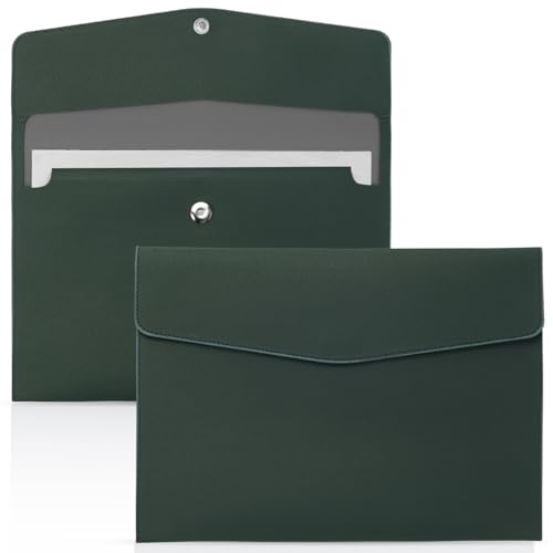 Skycase Dokumententasche A4,Dokumenten-Taschen PU Leder,Geschäfts Datei-Bag Dokumentenmappe Aktentasche Datei Taschen,Datei Organizer Aktenordner Aktentasche für A4 Dokumente Büro Schulreise,Grün von Skycase