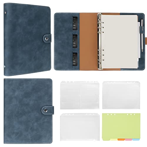 Skycase Leder A5 6-Ringbuch – nachfüllbares Notizbuch mit A5-Nachfüllungen, Trennblättern, Taschen & Blättern, Reisetagebuch & persönlicher Planer, Blau Skycase Leder A5 6-Ringbuch – nachfüllbares Notizbuch mit A5-Nachfüllungen, Trennblättern, Taschen & Blättern, Reisetagebuch & persönlicher Planer, Blau von Skycase