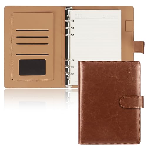 Skycase ringbuch a5,ringbuch a5 nachfüllbar,A5 Binder Notizbuch Ordner Portfolio,6 Löcher Loseblatt Binder PU Leder,Nachfüllbares Notizbuch Ringbuch A5 Tagebuch,Ringbinder Planer DIN A5 (Braun) von Skycase