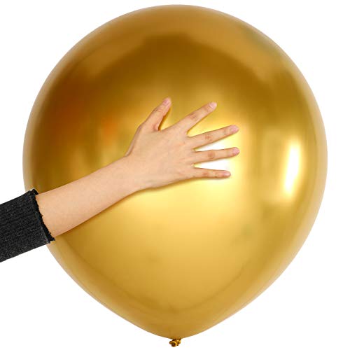 10 Stücke 18 Zoll Gold Glänzende Luftballons Metallisch Latex Luftballons für Geburtstag Hochzeit Party Dekoration von Skylety