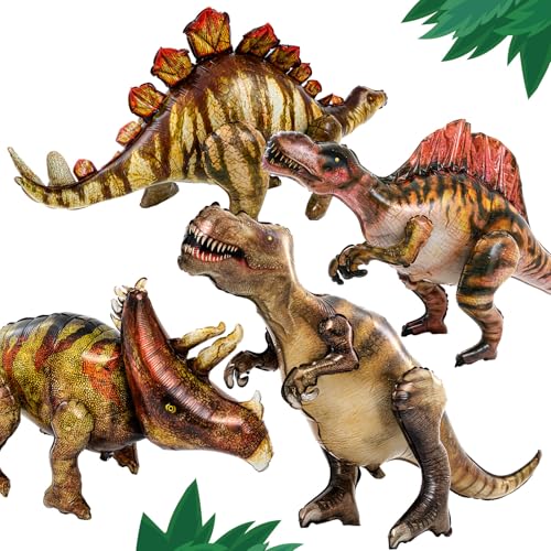Skylety Aufblasbares Dinosaurier-Spielzeug für Party-Dekorationen, 4 Stile, aufblasbare Dino-Luftballons, Geburtstagsgeschenk, Jurassic-Thema, Partyzubehör für Erwachsene, Halloween, Weihnachten, 4 von Skylety