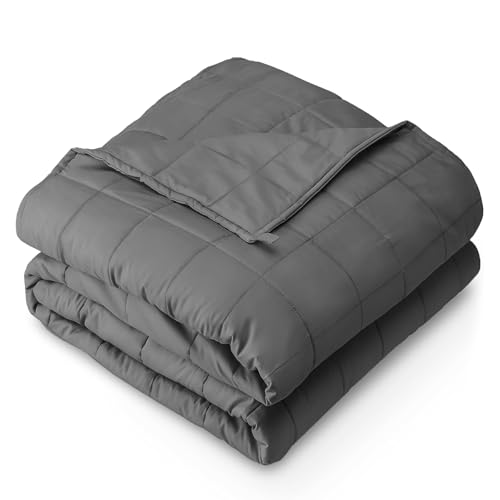 Skyrain Gewichtsdecke für Erwachsene (2,3 kg, 104,1 x 152,4 cm, Doppelbettgröße), atmungsaktive, schwere Überwurfdecke für 18 - 36 kg, weiche, dicke Decken mit kühlenden Glasperlen, für alle von Skyrain