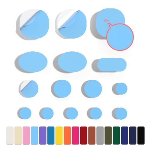 Skystuff 45 Stück Daunenjacke Flicken Nylon Reparaturband Selbstklebende Reparatur Patch für Jacke Zelt Oberbekleidung Reparatur, Runde und ovale Form, Hellblau von Skystuff
