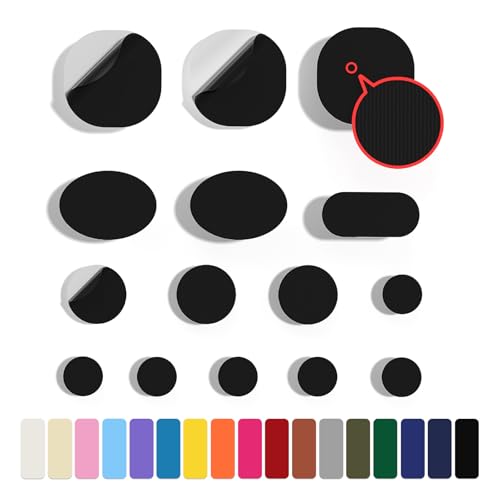 Skystuff Daunenjacken-Flicken aus Nylon, 45 Stück, Reparatur-Klebeband, selbstklebende Reparaturflicken für Jacken, Zelte, Oberbekleidung, rund und oval, schwarz von Skystuff