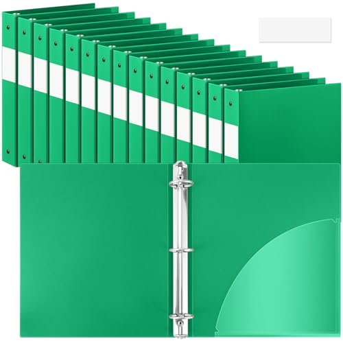 Skyygemm 36 Stück 2,5 cm 3-Ring-Kunststoff-Ordner, flexible Ordner, Großpackung, passend für Briefgröße 21,6 x 27,9 cm, Papier, hält bis zu 225 Blatt mit 1 Tasche, vielseitiger Ordner für Schule, Büro von Skyygemm