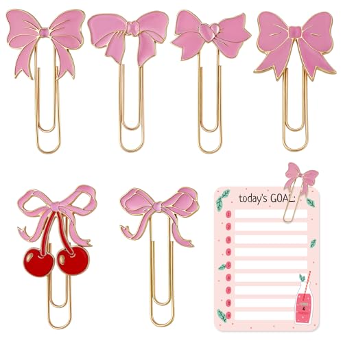 Skyygemm 6 Stück rosa Schleife Büroklammern niedliche große Büroklammern Kokette Metall Büroklammer adrette Lesezeichen Planer Clips für Büro Heimbedarf Geschenke Hochzeit Dekoration Skyygemm 6 Stück rosa Schleife Büroklammern niedliche große Büroklammern Kokette Metall Büroklammer adrette Lesezeichen Planer Clips für Büro Heimbedarf Geschenke Hochzeit Dekoration von Skyygemm