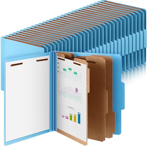 Skyygemm Klassifizierungsmappen, Briefgröße, 3 Trennwände, Presskarton-Aktenordner, Großpackung, 12,7 cm Erweiterung, 2 Zinkenverschluss, Schulanfang, robuster Akten-Organizer, Studenten, Lehrer, 72 von Skyygemm