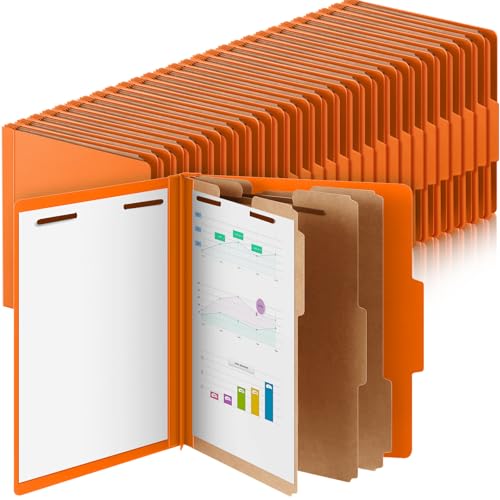 Skyygemm Klassifizierungsmappen, Briefgröße, 3 Trennwände, Presskarton-Aktenordner, Großpackung, 12,7 cm Erweiterung, 2 Zinkenverschluss, Schulanfang, robuster Akten-Organizer, Studenten, Lehrer von Skyygemm