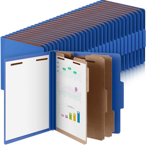 Skyygemm Klassifizierungsmappen, Briefgröße, 3 Trennwände, Presskarton-Aktenordner, Großpackung, 3. 12,7 cm Erweiterung, 2 Zinkenverschluss, Schulanfang, robuster Akten-Organizer, Studenten, Lehrer von Skyygemm