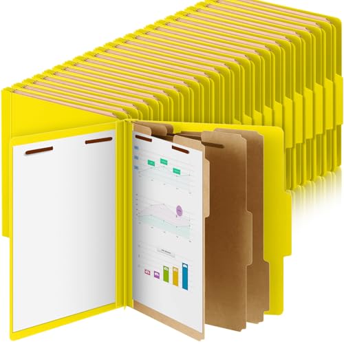 Skyygemm Klassifizierungsmappen, Briefgröße, 3 Trennwände, Presskarton-Aktenordner mit 8,9 cm Erweiterung, 2 Zinken, robuster Büroordner für Lehrer, Medizin, Krankenschwestern, Gelb, 60 Stück Skyygemm Klassifizierungsmappen, Briefgröße, 3 Trennwände, Presskarton-Aktenordner mit 8,9 cm Erweiterung, 2 Zinken, robuster Büroordner für Lehrer, Medizin, Krankenschwestern, Gelb, 60 Stück von Skyygemm