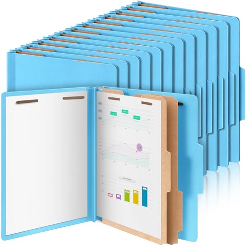 Skyygemm Klassifizierungsmappen, Großpackung, 2 Trennblätter, Aktenordner mit Verschluss, 2 Zinken, Briefgröße, Papier-Presskarton-Aktenordner mit 8,9 cm Erweiterung für Organisieren von von Skyygemm