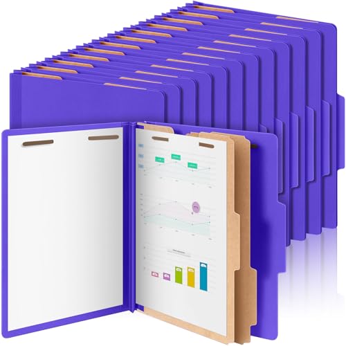 Skyygemm Klassifizierungsmappen, Großpackung, 2 Trennblätter, Aktenordner mit Verschluss, 2 Zinken, Briefgröße, Presskarton-Aktenordner mit 8,9 cm Erweiterung für die Organisation von Büro von Skyygemm