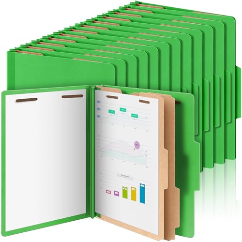 Skyygemm Klassifizierungsmappen, Großpackung, 2 Trennblätter, Aktenordner mit Verschluss, 2 Zinken, Briefgröße, Presskarton-Aktenordner mit 8,9 cm Erweiterung für die Organisation von Büro von Skyygemm