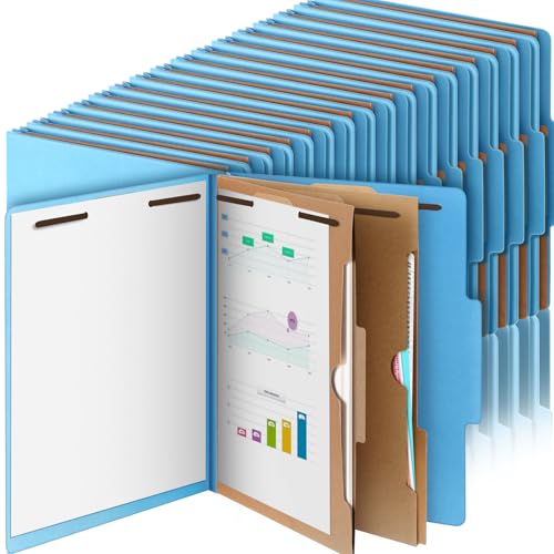 Skyygemm Presskarton-Klassifizierungsmappe mit 2 Fächern, 5,1 cm Erweiterungen, strapazierfähig, 2 Zinken, für Standard-Medizinakten, Dokumente, Büroberichte, Blau, 36 Stück von Skyygemm