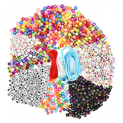 Skyzone Buchstaben-Alphabet-Perlen für die Schmuckherstellung, 1300 Stück A-Z-Würfel-Perlen-Set Bunte Acryl-Buchstaben-Perlen für Kinder zum Basteln von Armbändern, Halsketten und zum Basteln Skyzone Buchstaben-Alphabet-Perlen für die Schmuckherstellung, 1300 Stück A-Z-Würfel-Perlen-Set Bunte Acryl-Buchstaben-Perlen für Kinder zum Basteln von Armbändern, Halsketten und zum Basteln von Skyzone