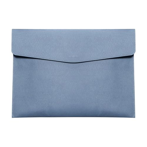 Skyzone Dokumentenmappe A4 PU-Leder Urkundenmappe für Damen Männer, Wasserdichte Dokumententasche mit Druckknopf, Multifunktionaler Dateiorganisator für Büro, Schule und Reisen (Blau) von Skyzone