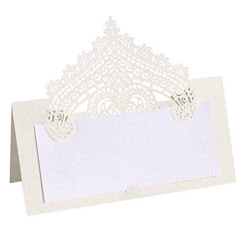 Slakerbe 50 Blatt Tischkarte, 3D Spitze Tischkarten Laser Schnitt Hohle Platzkarte Perlglanzpapier Blanko Namenskarten Tischdeko für Hochzeit Geburtstag Party Taufe Feste, Beige Slakerbe 50 Blatt Tischkarte, 3D Spitze Tischkarten Laser Schnitt Hohle Platzkarte Perlglanzpapier Blanko Namenskarten Tischdeko für Hochzeit Geburtstag Party Taufe Feste, Beige von Slakerbe
