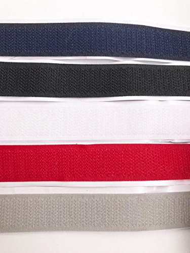 1 m Klettband Selbstklebend, 20mm Breite,5 Farben (Dunkelblau) von Slantastoffe