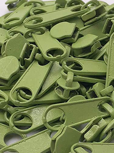 20 Zipper Schieber für 3mm Reißverschluss endlos (Grün) von Slantastoffe