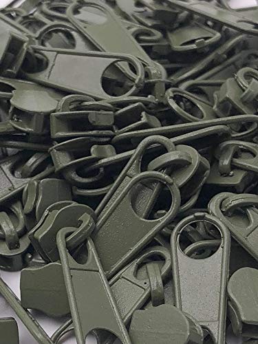 20 Zipper Schieber für 3mm Reißverschluss endlos (Olive) von Slantastoffe