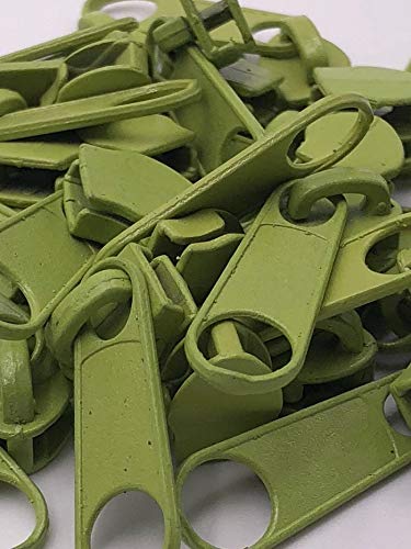 20 Zipper Schieber für 5mm Reißverschluss endlos 27 Farben (Grün) von Slantastoffe